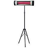 Altura: FM Calefacción EP-3000 - Calefactor (Calentador infrarrojo, Infrarrojo, IP24, Pared, Techo, Piso, Negro, Plata, 2000 W)