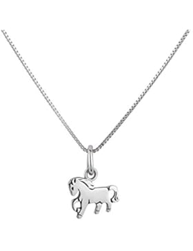 SL-Silver Set aus Kette und Anhänger kleines Pony Pferd 925 Silber in Geschenkbox