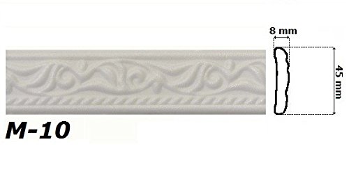 10 Meter Flachprofile Styroporleisten Profile Bordüre Dekor Stuck 8x45mm, M-10 - 2