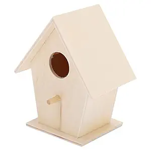 Hanging Bird House, DIY Bird Houses Bird Cage for Decorations DIY Wooden Bird Crafts for Kids for Outside Indoors Gardens, Yards(Single Layer No. 3)