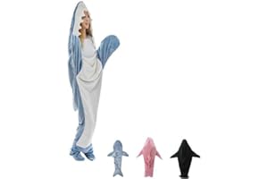 PW TOOLS Hai Decke Erwachsene Kids | Shark Blanket | Super Soft Cozy Flannel Blanket Hoodie Shark Onesie | Wearable Blanket Shark | Gifts