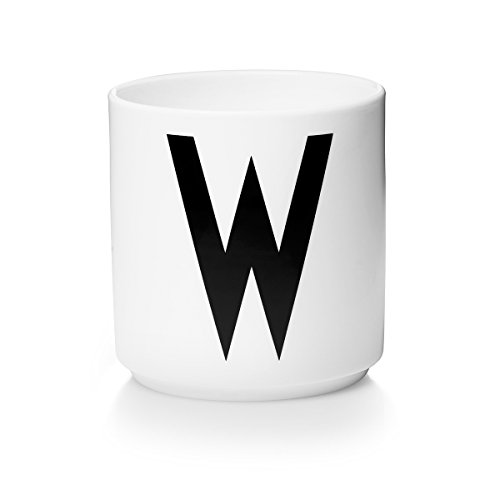DESIGN LETTERS Arne Jacobsen Letter W Fine Bone China Porcelain Cup for Home, Office & Personalised Gifts