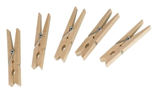 WENKO 3707501100 Wäscheklammern – 50-teilig, Holz, Braun - 2