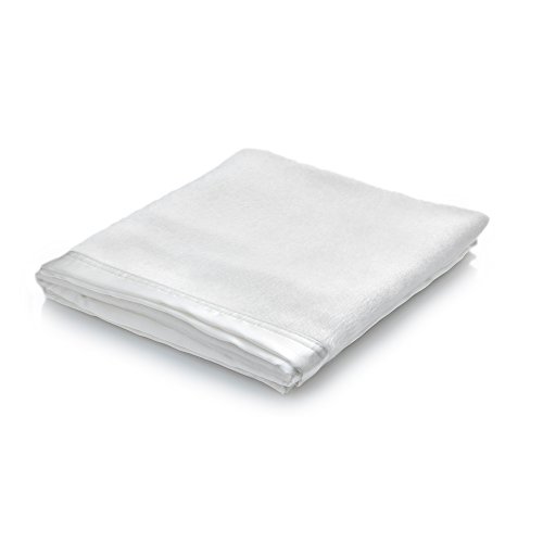 Bamboo Baby Blanket - Brushed Bamboo Baby Blanket with a Satin Border - Soft Cream
