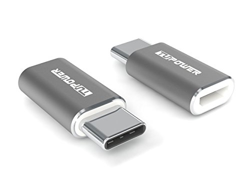 A02 Type C Adapter USB C zu Micro USB Adapter mit ALU Grau für Samsung Galaxy S8 Plus A7 A5 A3 Tab S3 2017 Huawei Mate 9 P10 P9 Plus HTC U11 Ultra LG G6 Nexus 5X 6P ZTE Axon 7 von TUPower - 3