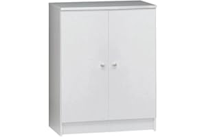 Sarmog Mobile 2 Ante, Mobile multiuso, Mobile ante, Mobile con ripiani, Mobile multiuso con ripiani e ante, Finitura bianco liscio, Mobile salvaspazio, Kit H80 L62 P34 (Bianco Fiammato)