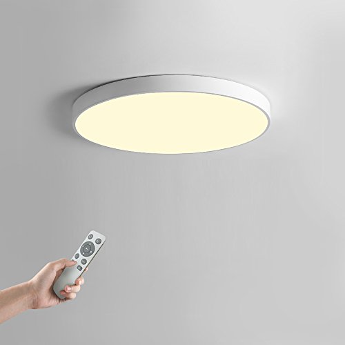 Preisvergleich Produktbild Dimmbare Deckenleuchte mit Fernbedienung 24W Dimmbar 2700-6500K für Wohnzimmer, Schlafzimmer, Küche und Esszimmer (Weiß) JDONG JX232B-24W-WJ