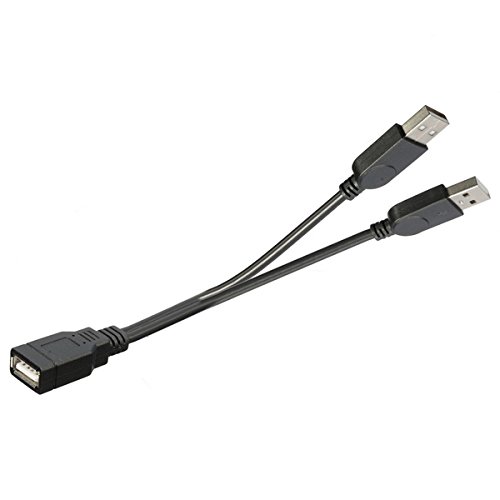 39cm Doppel USB 2.0-A Stecker auf USB-Buchse Kabel Verlängerungskabel