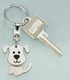  GILDE Metall Schlüsselanhänger Hund matt mit beweglichem Körper