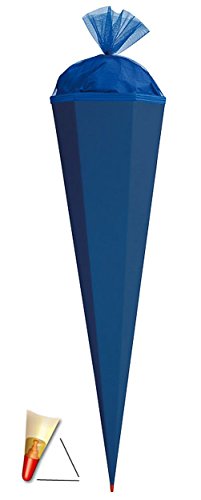 Schultüte - Rohling - kräftiges BLAU - 35 / 50 / 70 / 85 cm - mit Holzspitze - Zuckertüte ALLE Größen - Roth - zum Basteln, Bemalen und Bekleben Bastelschultüte
