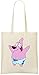 Produktbild Glücklicher rosa Hund - Happy Pink Dog Custom Printed Grocery Tote Bag - 100% Soft Cotton - Eco-Friendly & Stylish Handbag For Everyday Use - Custom Shoulder Bags