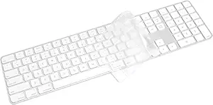 JUSTEC Premium Keyboard for 2021 Apple New iMac 24 inch M1 Chip Magic Keyboard with Numeric Keypad and Touch ID Model A2520 (Clear)