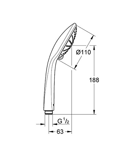 GROHE Euphoria Handbrause, 3 Strahlarten, Massage-Strahl, 27221000 - 2