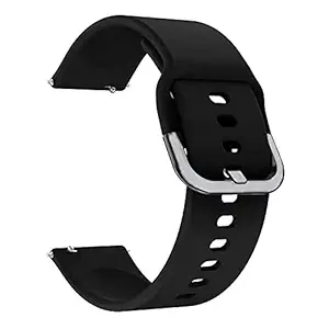 Humble Silicone 19mm Replacement Band Strap with Metal Buckle Compatible with Noise Colorfit Pro 2 , Boat Storm Smart Watch & Watches with 19mm Lugs (Black)