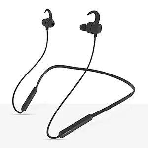 Croma Wireless Neckband Earphone Bluetooth Qualcomm Certified with mic, Magnetic earbuds, 8 Hr Nonstop playback and calls, Sweat resistant, supports Android and iOS, Voice assistant (CREA7314, Black) (14 months warranty)