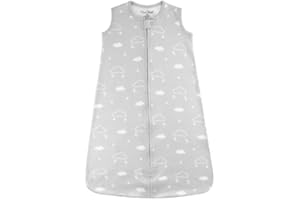 Mama Cheetah Baby Sleeping Bag 1.0 TOG, Organic Cotton Baby Wearable Blanket, Sleep Sack with 2-Way Zipper, All Year Round Baby Sleep Bag, Clouds, X-Large (18-24 Months), 1-Pack
