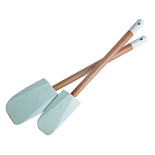 Jamie Oliver JB3400 Spachtel-Set 2 Stück (groß und klein), Silikon, mint-braun, 39,2 x 9,5 x 3 cm, 2 Einheiten