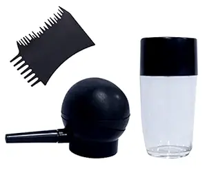 Prime Professional Hair Building Fibers Hair Thickening Nozzle Atomizador Hair Fiber Spray Applicator with Empty Bottle and Optimizer Comb Black Pack of 1
