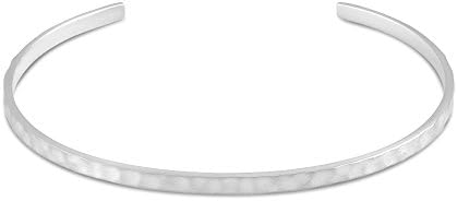 Arque Men's Small Hammered Silver Medium/Large Cuff of 15.8 cm