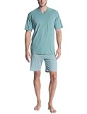 aus reiner Baumwolle Calida Herren Relax Imprint 2 Zweiteiliger Schlafanzug, Blau (Smoke Blue 544), XX-Large