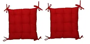 Affordable Deals by Linenwalas on 100% Cotton Decorative Damask Fabric Comfortable Soft Chair Pad Back Cushion with Ties - Buy One Get One 18