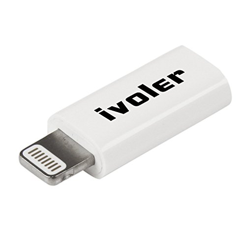 iVoler Lightning auf Micro USB Adapter mit Schlüsselring, [3 Stück] Micro USB auf 8 Pin Lightning Konverter Stecker, Laden und Synchronisieren für iPhone 7/ 7 Plus/ 6/ 6s/ 6 Plus /5 5s 5c, iPad Pro/ iPad Air/ iPad mini und andere Geräte des Ios – Weiß - 8
