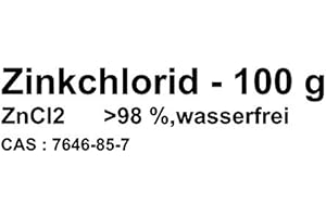ANGELOWOW 100 g Chlorure de zinc, zncl2 > 98%, Ultra-Pure, Chlorure de zinc II (Eau libre) DAB
