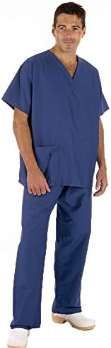 Medical Reversible Scrub Tunic + Trouser Set - Unisex Blue or Green (Complies with NHS Policy)