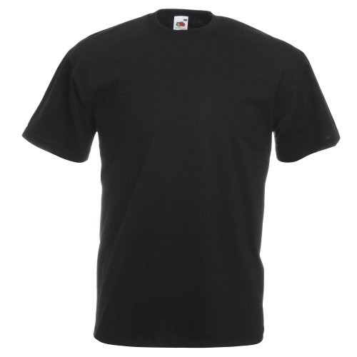 Fruit of the Loom - Camiseta Básica de Manga Corta Modelo Valueweight - Hombres (2XL/Negro)