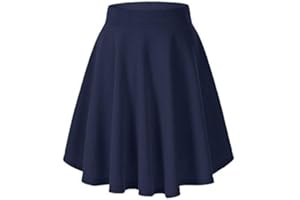 Urban Coco Women's Basic Versatile Stretchy Flared Casual Mini Skater Skirt