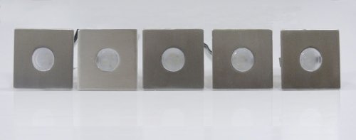 Preisvergleich Produktbild LED Einbaustrahler 5er IP44 5x5cm eckig warmweiß 10251