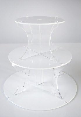 3 Tier Round White Acrylic Cupcake Stand