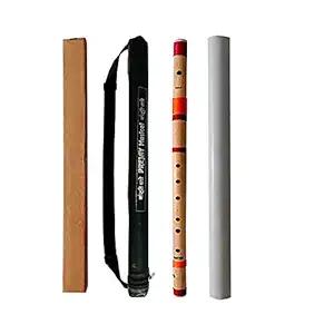 PREJAY Professional Flutes E Natural Base Right Hand Bamboo Flute Bansuri Size 30 Inch With Free Carry Bag (Natural Brown)