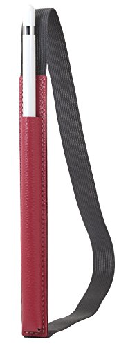 StilGut Pencil-Halter für Apple 12,9" iPad Pro aus echtem Leder. Stift-Halterung zur sicheren Aufbewahrung des Apple Pens, Rot