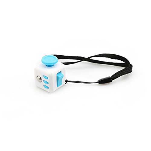 LnLyin Stress Cube for Fidgeter Anxiety Attention Toy Relieves Stress And Anxiety for Children and Adults White and Blue