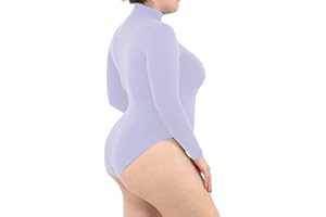 LEELA LAB Body Femme Grande Taille Manche Longue, Col Roulé et Fermeture Ajustable, Fabriqué avec Technologie Seamless sans Couture - Made in Italy