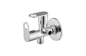 JAGGER OREO FULL BRASS Quarter turn Two Way Angle Cock Chrome Plated Twin one valve for washing machine Water Tap for Modular 2 in 1 angle valve for Kitchen & Bathroom with FREE TEFLON TAPE AND FLANGE