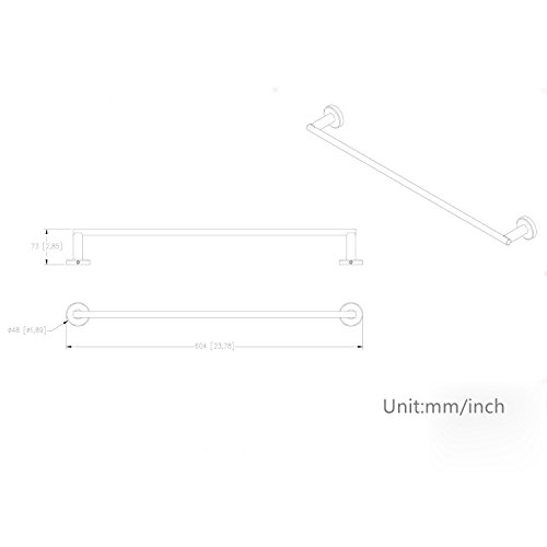 Weare Home Badezimmer Accessoires Einzeln silbern Handtuchstange aus hochwertig 304 Edelstahl Wandmontag Modern Einfach Design gebürstet finished Bohren - 2