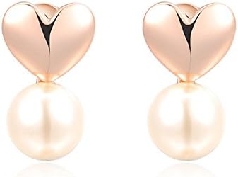 High Quality Pearl Drops Of Rose Gold Zircon Earrings For Women