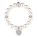 Produktbild MHOOOA Weiße Perle Armband Trendige runde Perle Strass Herz Schmuck Geschenk Frauen Armbänder
