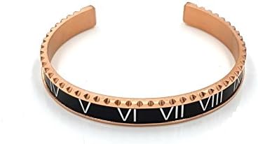 Chronometer Roman Numerals Black and Silver Gold Rose Gold Black Silver Gold Rose Bezel Submariner GMT Bracelet Bangle Bracelet (Rose Gold)