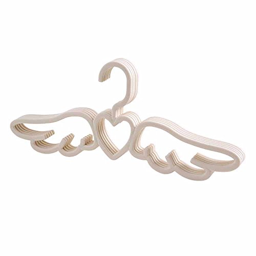 Preisvergleich Produktbild JUJIAJIA 5 Stück Angel Wings Rutschfeste Kunststoff Kleiderbügel Haushalt Kleiderbügel Erwachsene Kleiderbügel, Beige