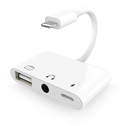 Adaptateur d'Appareil Photo USB,3 en 1 USB 3.0 Adaptateur OTG Femelle avec Interface de Chargement et Prise Casque 3,5 mm pour Phone Pad,[Support iOS iOS 13]