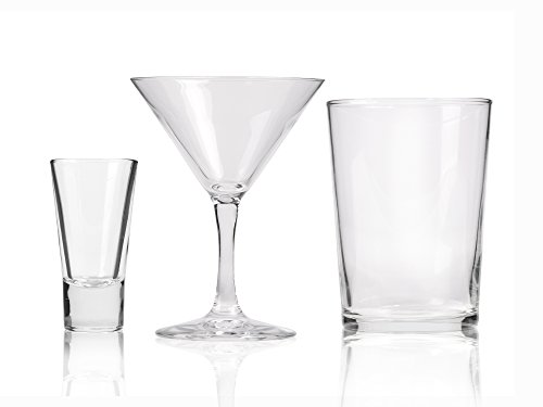 Cocktailshaker Barzubehör-Set 23 teilig aus Edelstahl, inkl. 18 Gläsern in 3 verschiedenen Formen - 4