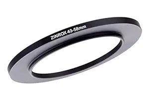 ZINROX 43-58mm Step Up Lens Filter Adapter Ring, Set of 1 Piece - Size : 43mm to 58mm Stepping Ring