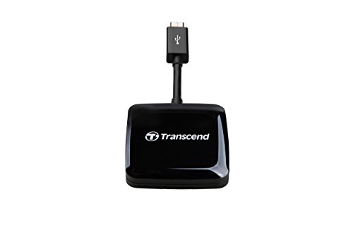 Transcend RDP9 - Lector de Tarjetas On The Go conector USB micro-B, ranura SD microSD y USB tipo A