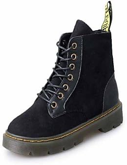 Gll&amp;xuezi Women's Boots Walking Combat Boots Suede Fall Winter Casual Party &amp; Evening Dress Flat Heel Khaki Army Green Black Under 1in , khaki , us6.5-7 / eu37 / uk4.5-5 / cn37