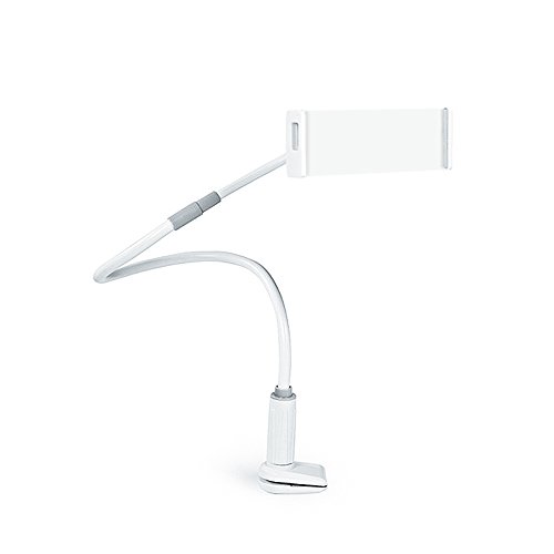 EasyAcc Desktop-Ständer Schwanenhals Halter Handy/Tablets halterung 360 Drehen (Weiß / Grau)