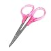3.5" Length Pink Plastic Handle Curved Tip Vibrissa Scissors Trimmer