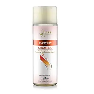 Lass Naturals Everyday Shampoo Smoothening & Revving | Repairs Hair shafts & Restore Strength | Sulphate and Paraben Free 200 ml ( Jasmine Hand Rub Gel Free)